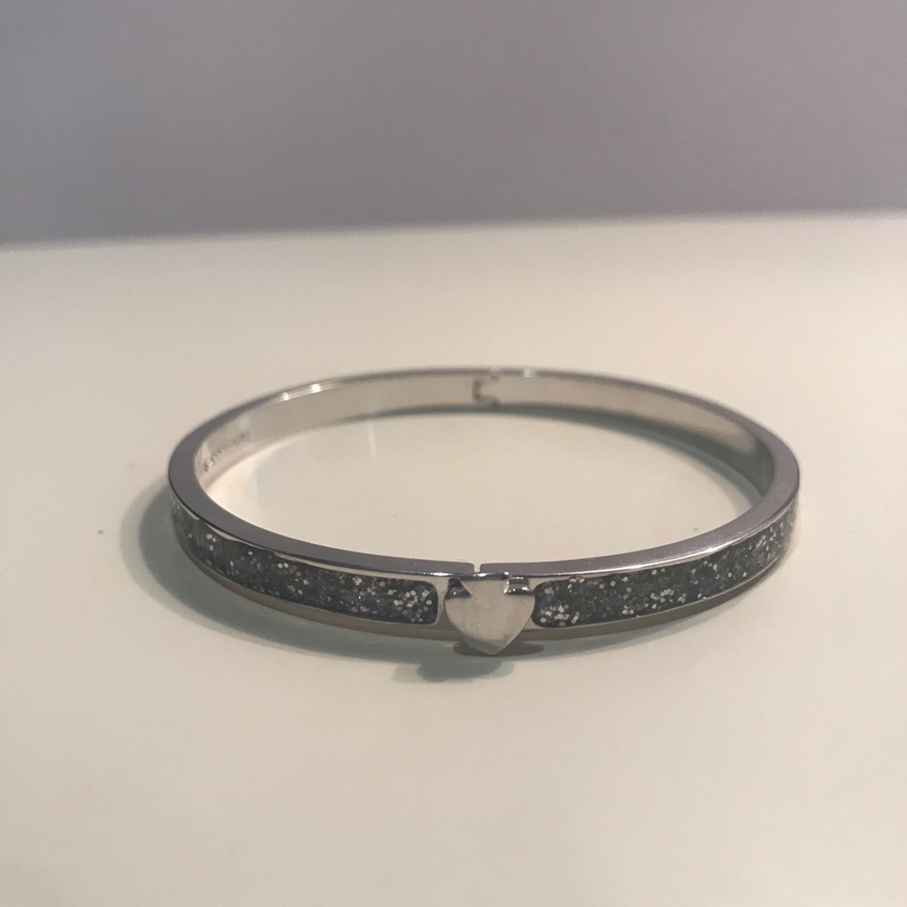 Kate Spade - Silver Glitter - Thin Bangle Bracelet